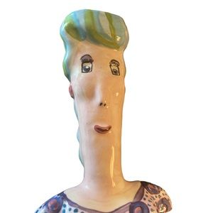 Vintage Laurel Izard & Edwin Shelton Whimsical Face Ceramic Vase